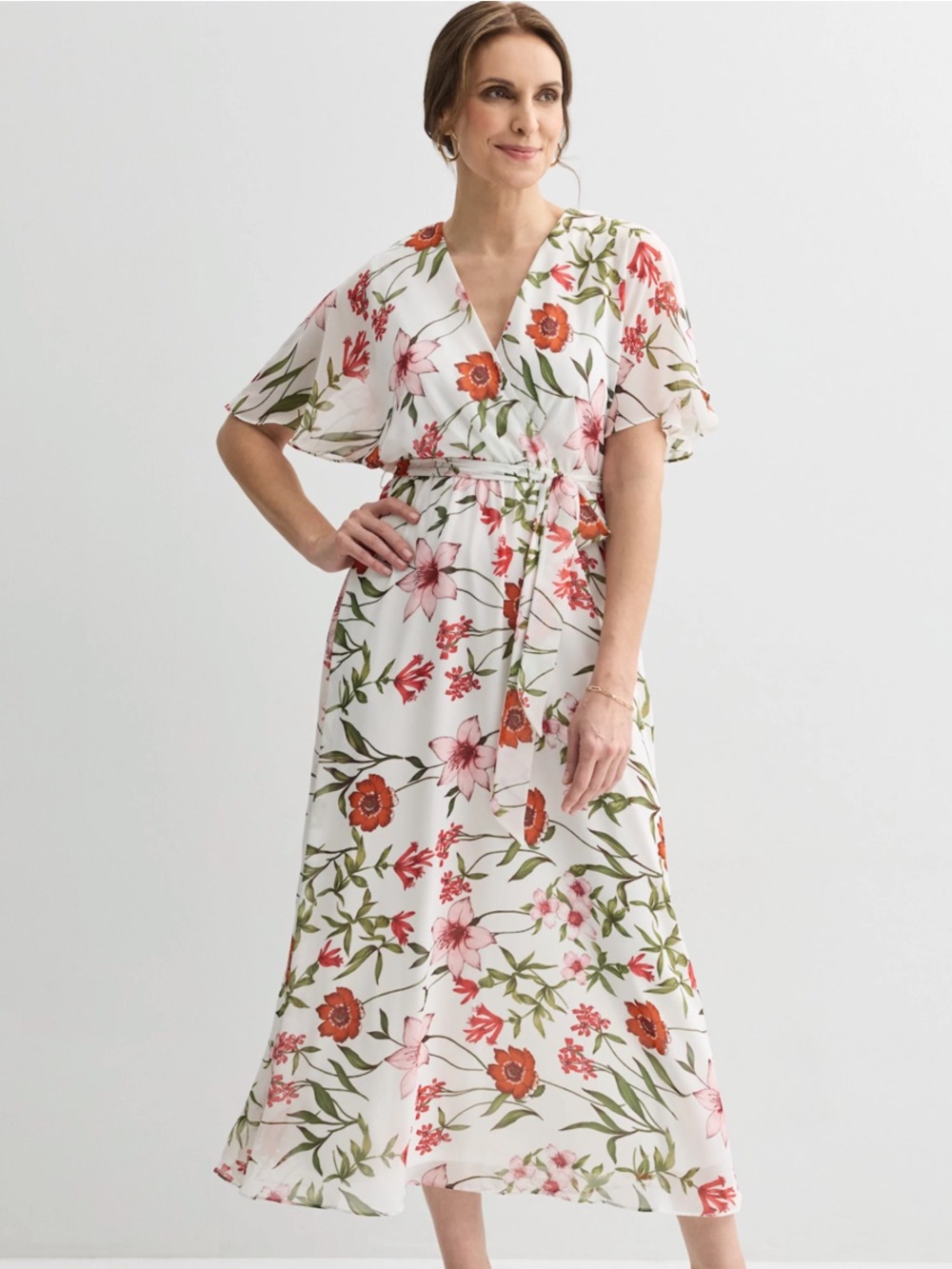 Sandra Darren wrap floral dress